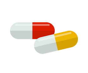 Cartoon medicine pills, drugs clipart