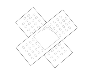 Free medicine plasters black and white clipart