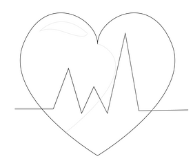 Free medical heart black and white clipart