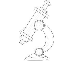 Cartoon microscope black and white clipart