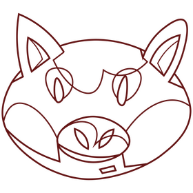 Cartoon pig head black and white clipart