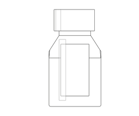 Medical glass bottle for pills black and white clipart