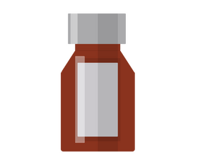 Medical glass bottle for pills clipart