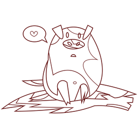 Pig heart black and white clipart