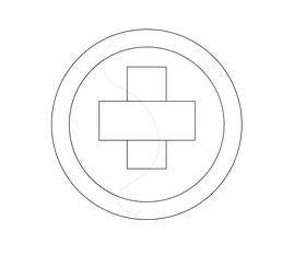 Cartoon medical cross symbol black and white clipart