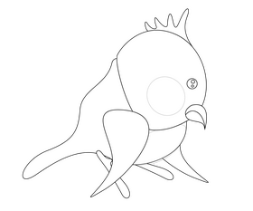 Parrot black and white clipart