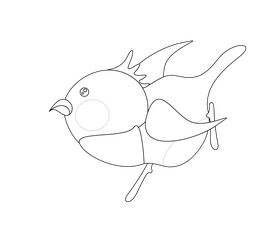 Cute parrot black and white clipart