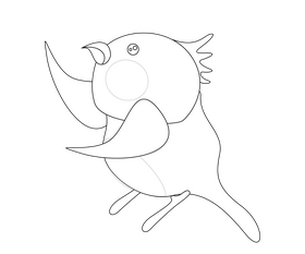 Parrot illustration black and white clipart