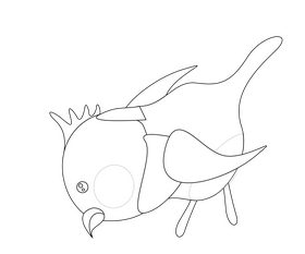 Free parrot eating black and white clipart