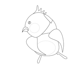 Parrot drawing black and white clipart