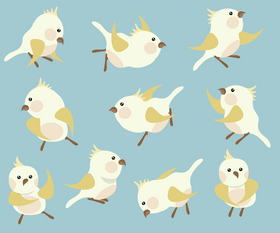 Light yellow cute parrots vector