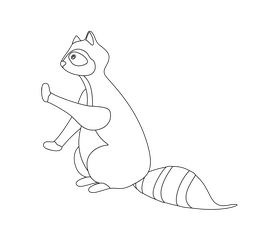 Free raccoon black and white clipart