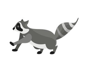 Cartoon raccoon walking clipart