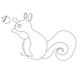 Free squirrel black and white clipart