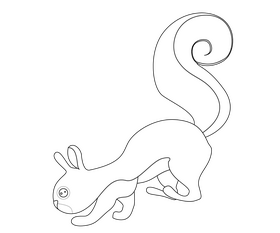 Squirrel drawing black and white clipart