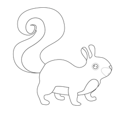 Squirrel black and white clipart