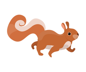 Cartoon squirrel walking clipart