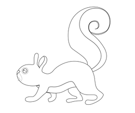 Squirrel illustration black and white clipart