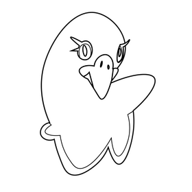 Pigeon cute black and white clipart