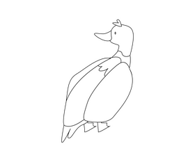 Mallard duck illustration black and white clipart