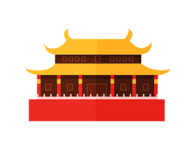Cartoon chinese traditional building clipart
