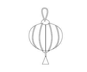 Chinese lantern black and white clipart