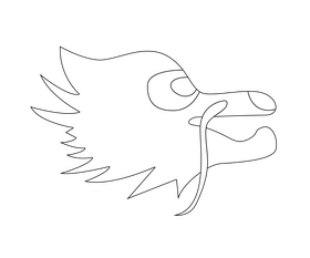 Cartoon chinese dragon black and white clipart