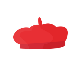 Red french beret clipart