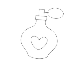 Cartoon French perfume black and white clipart