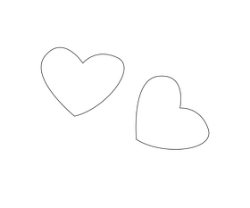 Romantic hearts black and white clipart