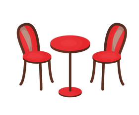 Cartoon cafe table and chairs clipart