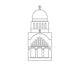 Greek temple black and white clipart