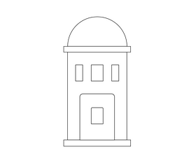 Greek lighthouse cartoon black and white clipart