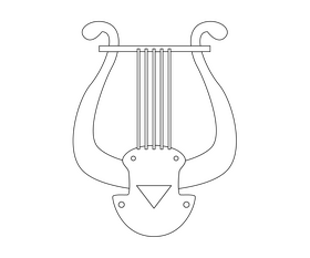 Greek harp black and white clipart