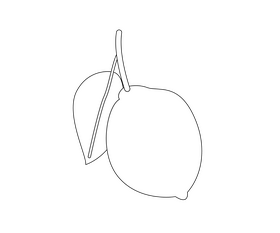 Cartoon lemon black and white clipart