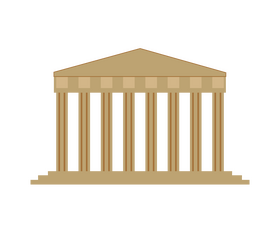 Greek Ancient Roman temples icon clipart