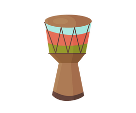 Cartoon hawaiian drum clipart