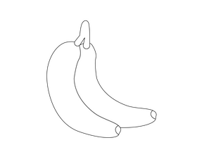 Cartoon bananas black and white clipart