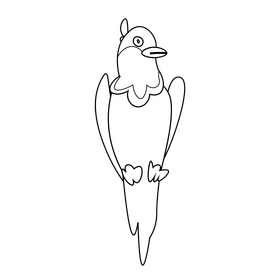Printable cute pigeon black and white clipart