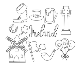 Ireland black and white vector