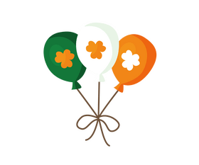 Ireland flag balloons clipart