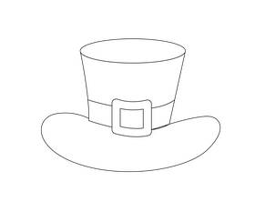 Irish St Patrick's day hat black and white clipart