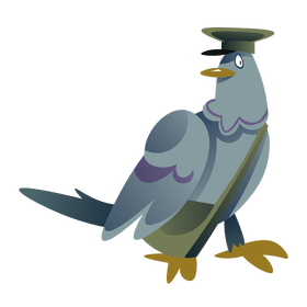 Cartoon pigeon postman clipart