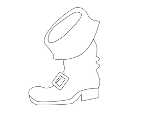 Irish elf boot black and white clipart