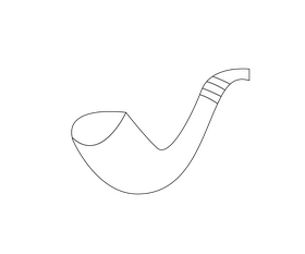 Cartoon smoking pipe black and white clipart