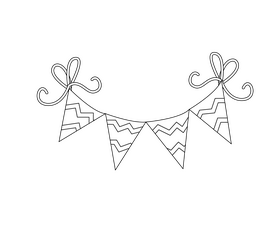 Garland black and white clipart