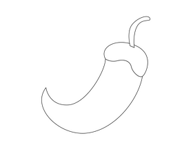 Chili pepper black and white clipart