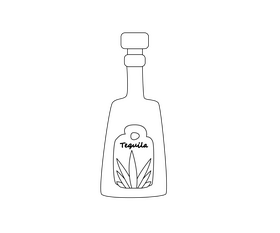Mexican tequila black and white clipart