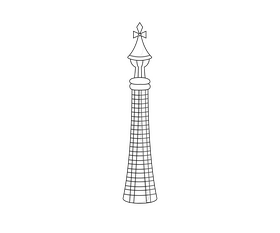 Free Spanish lighthouse black and white clipart
