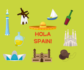 Spain icons vector